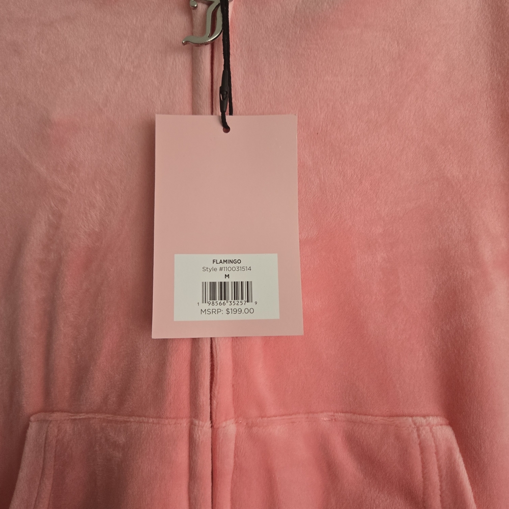 Juicy Couture Flamingo Pink Velour Tracksuit (M) - Picture 3 of 5
